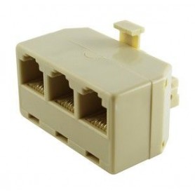 ▷ Adaptador Teléfono Modular Triple 6P4C - Pack 10 uds