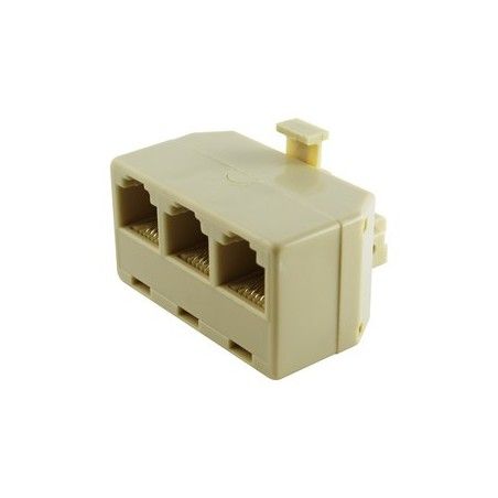 ▷ Adaptador Teléfono Modular Triple 6P4C - Pack 10 uds