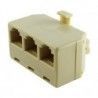▷ Adaptador Teléfono Modular Triple 6P4C - Pack 10 uds