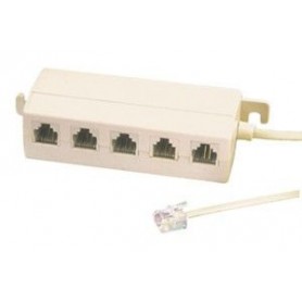 ▷ Adaptador Telefónico 5 Salidas - Pack 5 uds