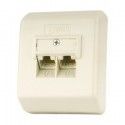 ▷ Base Telefónica Doble.Cat.5 Superficie Rj45 8P8C | Ferreidea