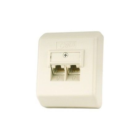 ▷ Base Telefónica Doble.Cat.5 Superficie Rj45 8P8C | Ferreidea