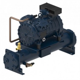 Unidad condensadora con compresor DORIN condensada por agua con multitubular para agua de mar modelo SWU-H80CS