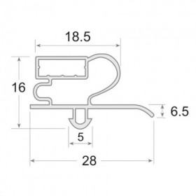 TIRA 3 METROS COLOR GRIS SIN IMAN METROS LINEAL UR-260