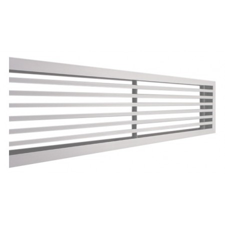 Rejilla lineal con regulación y marco de 24mm para impulsión o retorno y aletas fijas MADEL LMT+SP 800x300mm lacada blanco