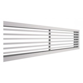 Rejilla lineal con regulación y marco de 24mm para impulsión o retorno y aletas fijas MADEL LMT 15º+SP 600x250mm lacada blanco