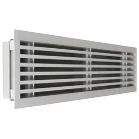 Rejilla lineal marco de 15mm para impulsión o retorno y aletas fijas MADEL LMT-MISS 200x150mm lacada blanco