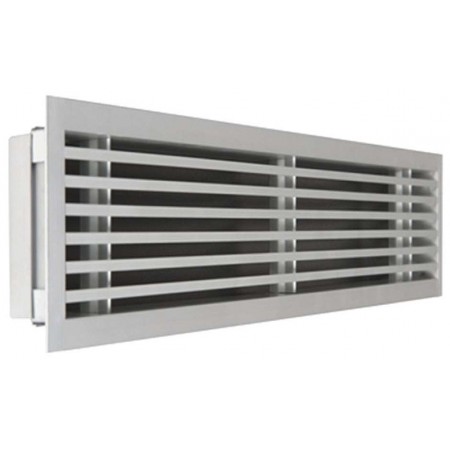 Rejilla lineal marco de 15mm para impulsión o retorno con regulación y aletas fijas MADEL LMT-MISS+SP 800x150mm lacada blanco
