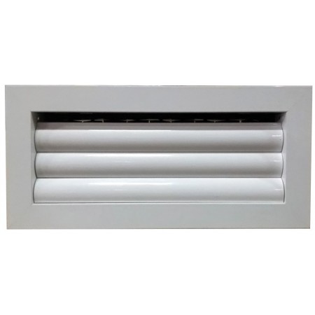 Reja de aleta curva con regulación para techo MADEL AMT-AC+SP 600x450mm (T) fijacion tornillo visible lacada blanco