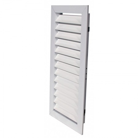 Reja retorno aletas fijas a 45º MADEL EMT-AR 1000x900mm lacada blanco