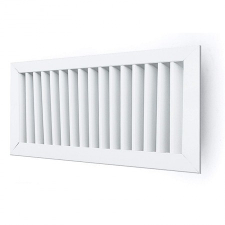 Reja de aire exterior y paso de aire 50mm MADEL EXT 400x300mm lacada blanco y fijación tornillo visible