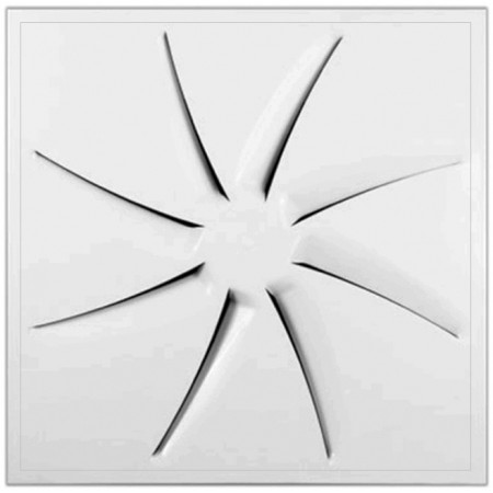 Difusor rotacional de sección curva MADEL OTO-S Ø625 lacado blanco