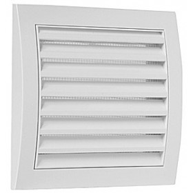 Rejilla con red anti-insectos lacada en blanco y fabricada en plástico. ESCOCLIMA QP-150