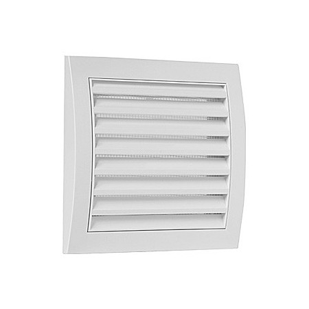 Rejilla con red anti-insectos lacada en blanco y fabricada en plástico .ESCOCLIMA QP-190