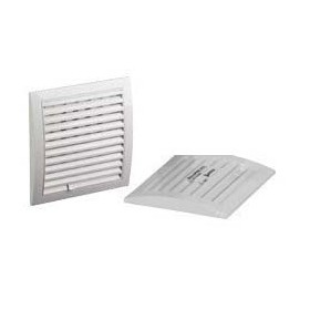 Rejilla con red anti-insectos y persiana regulable lacada en blanco ESCOCLIMA QM-100