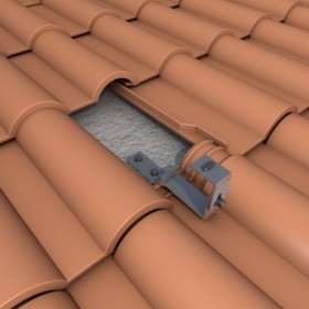 Estructura coplanar MUNDOCLIMA SOLAR salvateja curva para 4 módulos hasta 1048mm