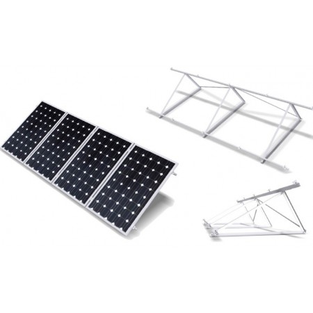 Estructura cubierta plana MUNDOCLIMA SOLAR triangulo cerrado 30º para 2 módulos hasta 1048mm