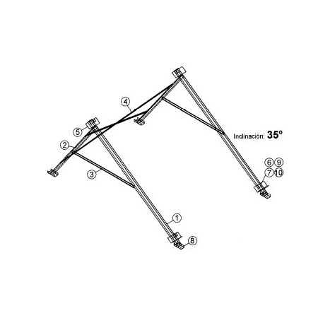 SOPORTACION INOXIDABLE C.PLANA 35º/45º/55º ALPIN RK-RKE Y ESCOSOL FMAX