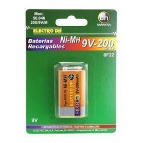 ▷ Bateria Recargable Ni-Mh 200 Mah 9V.6F22 | Ferreidea
