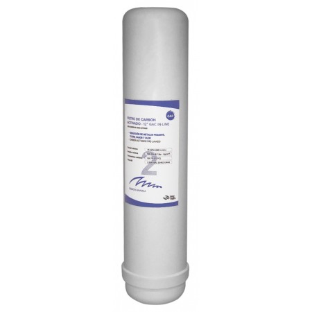 Cartucho filtrante agua post-filtro GAC 12" para ósmosis SEIWATER OMEGA