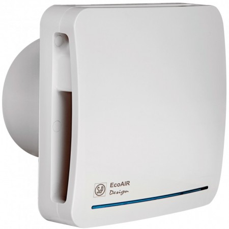 Extractor baño frontal blanco S&P ECOAIR DESIGN ECOWATT T  Ø100mm