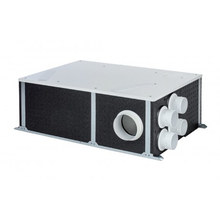Recuperador calor horizontal VMC S&P ORKA ST tomas de aspiración 4 Ø80mm y 1 Ø125mm