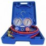 Maleta con analizador de 2 vías antichoque VMG-2-R32 con mangueras para R32. R410A. R134A y R404C
