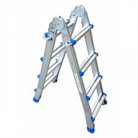 Escalera tijera multiusos telescópica de aluminio 4x4 peldaños MERCATOOLS