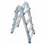 Escalera tijera multiusos telescópica de aluminio 4x4 peldaños MERCATOOLS