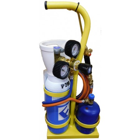 Equipo de soldadura autógena mini oxi-butano con manómetro