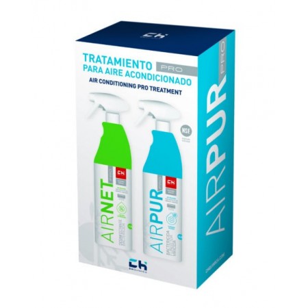 Kit pulverizadores 2x750ml Limpiador y Desinfectante para aire acondicionado CH QUÍMICA AIRNET & AIRPUR PRO