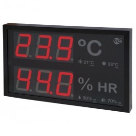 Panel indicador LED gran formato de temperatura y humedad relativa ambiente SEI TH-GF (sin sonda) Cumple RITE
