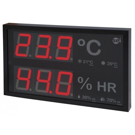 Panel indicador LED gran formato de temperatura y humedad relativa ambiente SEI TH-GF (sin sonda) Cumple RITE
