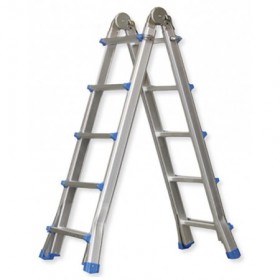 Escalera tijera multiusos telescópica de aluminio 4x5 peldaños MERCATOOLS