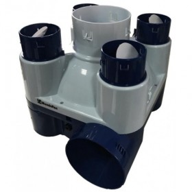 EXTRACTOR DE AIRE QUE INCLUYE 5 CONEXIONES DE ASPIRACION PARA TUBERIA DE 80mm Y 125mm