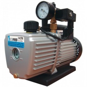 Bomba de vacío de doble efecto ESCOFRED BE-2-VV con vacuómetro y válvula solenoide