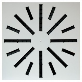 Difusor rotacional cuadrado de 24 aletas orientables ESCOCLIMA XN-600-24 lacado blanco
