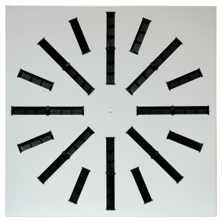Difusor rotacional cuadrado de 24 aletas orientables ESCOCLIMA XN-600-24 lacado blanco