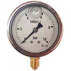 Manómetro glicerina Ø63mm vertical 1/4" 0 a 10bar