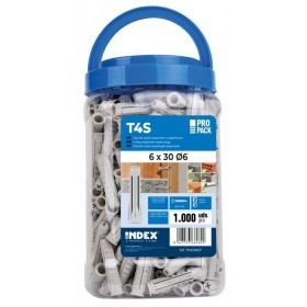 Bote 1000 uds taco poliamida ESCOFIX 4 segmentos Ø6x30mm