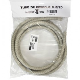 Rollo 5 metros tubo corrugado marfil Ø16. terminal Ø18. Ø20