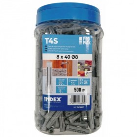 Bote 300 uds taco poliamida ESCOFIX 4 segmentos Ø10x50mm