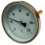 Termómetro bimetalico Ø80mm horizontal con vaina 1/2"x100mm 0 a 120ºC