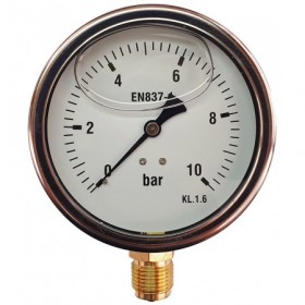 Manómetro glicerina Ø100mm vertical 1/2" 0 a 10bar