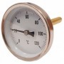 Termómetro bimetalico Ø63mm horizontal con vaina 1/2"x100mm 0 a 120ºC
