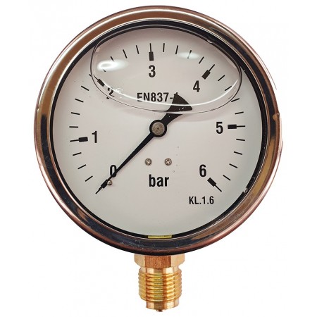 Manómetro glicerina Ø100mm vertical 1/2" 0 a 6bar