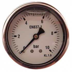 Manómetro glicerina Ø63mm horizontal 1/4" 0 a 10bar