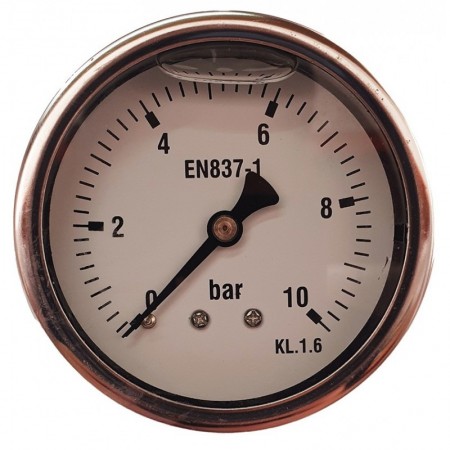 Manómetro glicerina Ø63mm horizontal 1/4" 0 a 10bar