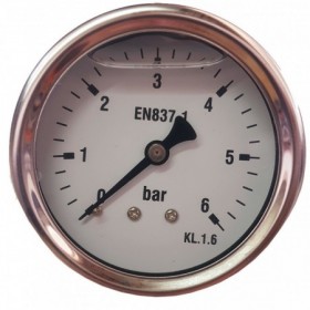 Manómetro glicerina Ø63mm horizontal 1/4" 0 a 6bar