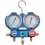 Maleta con analizador de 2 vías antichoque VMG-2-R410A con mangueras de 5m para R410A. R407C. R22 y R134a
